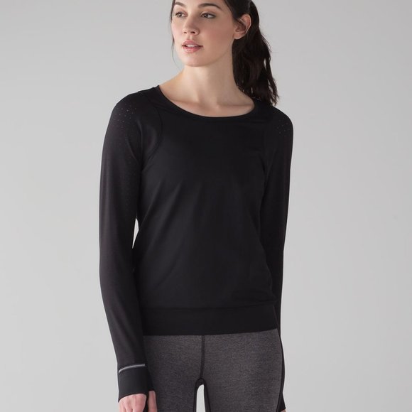 Lululemon Mind Over Miles Long Sleeve Running Top Black Size 8 - Picture 2 of 15